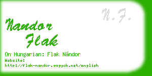 nandor flak business card